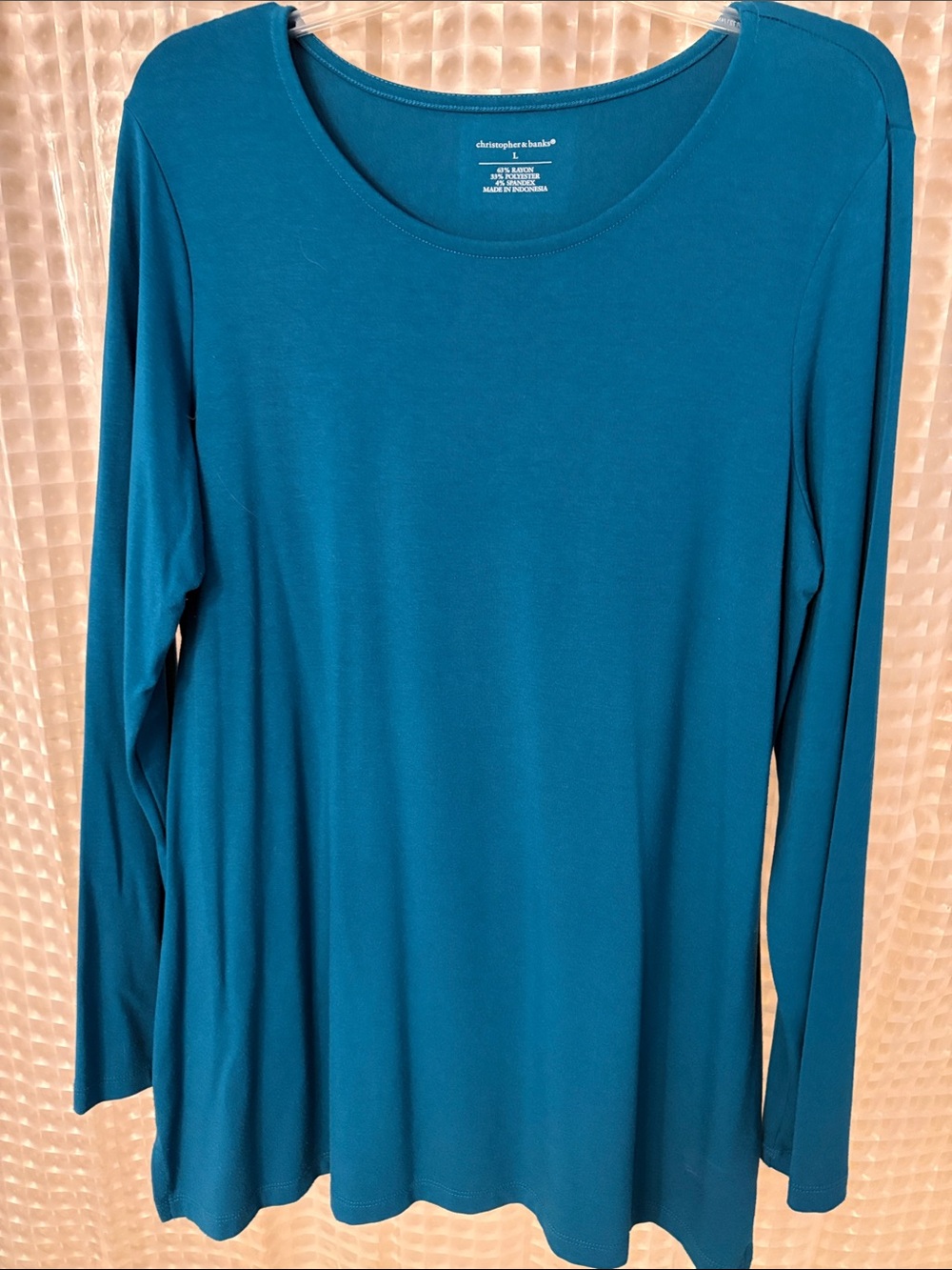 Christopher & Banks Teal Scoop Neck Long Sleeve tunic